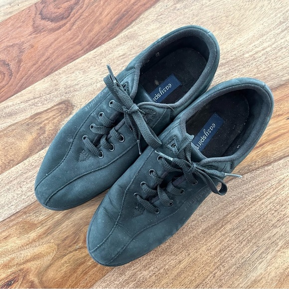 Easy Spirit AP1 walking shoes black suede lace up sneakers - Picture 2 of 11